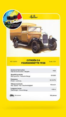 Сборная модель 1/24 автомобиль Citroen C4 Fourgonnette 1928 - Starter Set Heller 56703