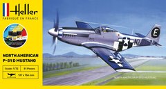 Сборная модель 1/72 самолета Mustang P-51 - Стартовый набор Heller 56268