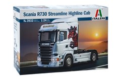 Prefab model 1/24 truck Scania R730 Streamline Highline Cab Italeri 3932