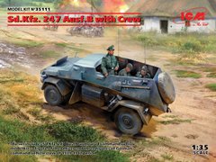 Assembled model 1/35 Sd.Kfz. 247 Ausf.B crewed by ICM 35111