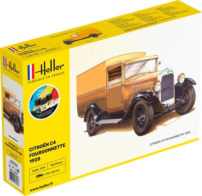 Prefab model 1/24 car Citroen C4 Fourgonnette 1928 - Starter kit Heller 56703