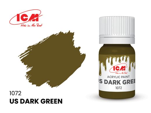 Акриловая краска Темно-зеленый США (US Dark Green) ICM 1072