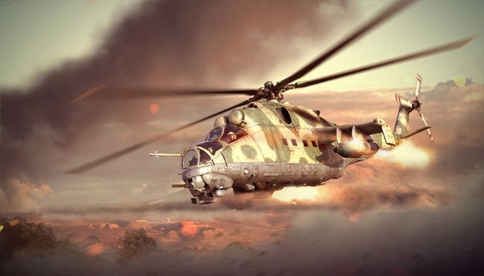 Сборная модель вертолета Mil Mi-24D / UH-1C" (War Thunder edition) Italeri 35103