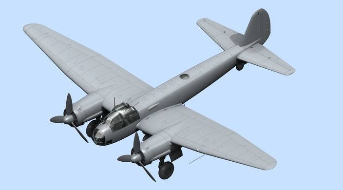 Сборная модель 1/48 самолет Ju 88A-4, Немецкий бомбардировщик 2 Мировой войны ICM 48233