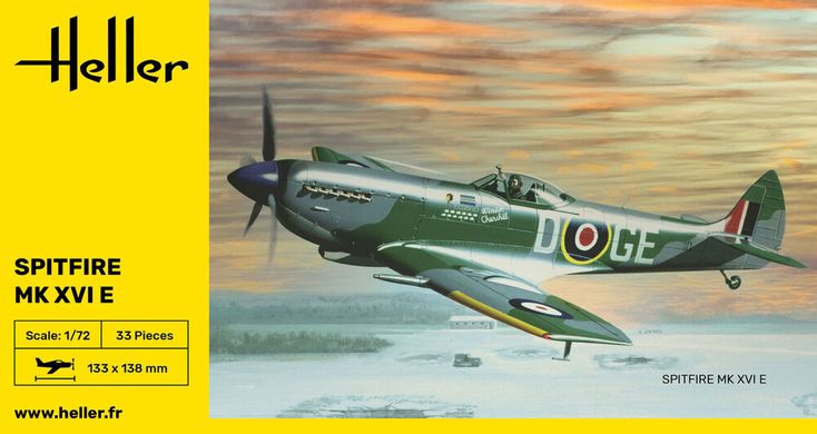 Збірна модель 1/72 літак «король винищувачів» Spitfire Mk XVI E Heller 80282