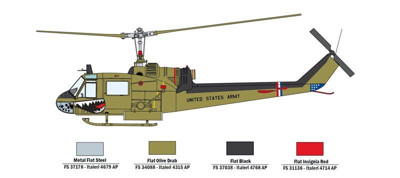 Збірна модель гелікоптера Mil Mi-24D / UH-1C" (War Thunder edition) Italeri 35103