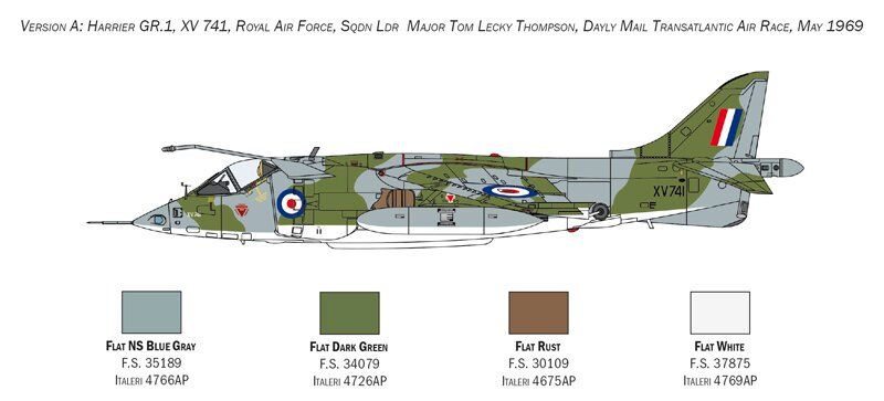 Збірна модель 1/72 літак Harrier GR 1 Transatlantic Air Race 50th Anniversary Italeri 1435