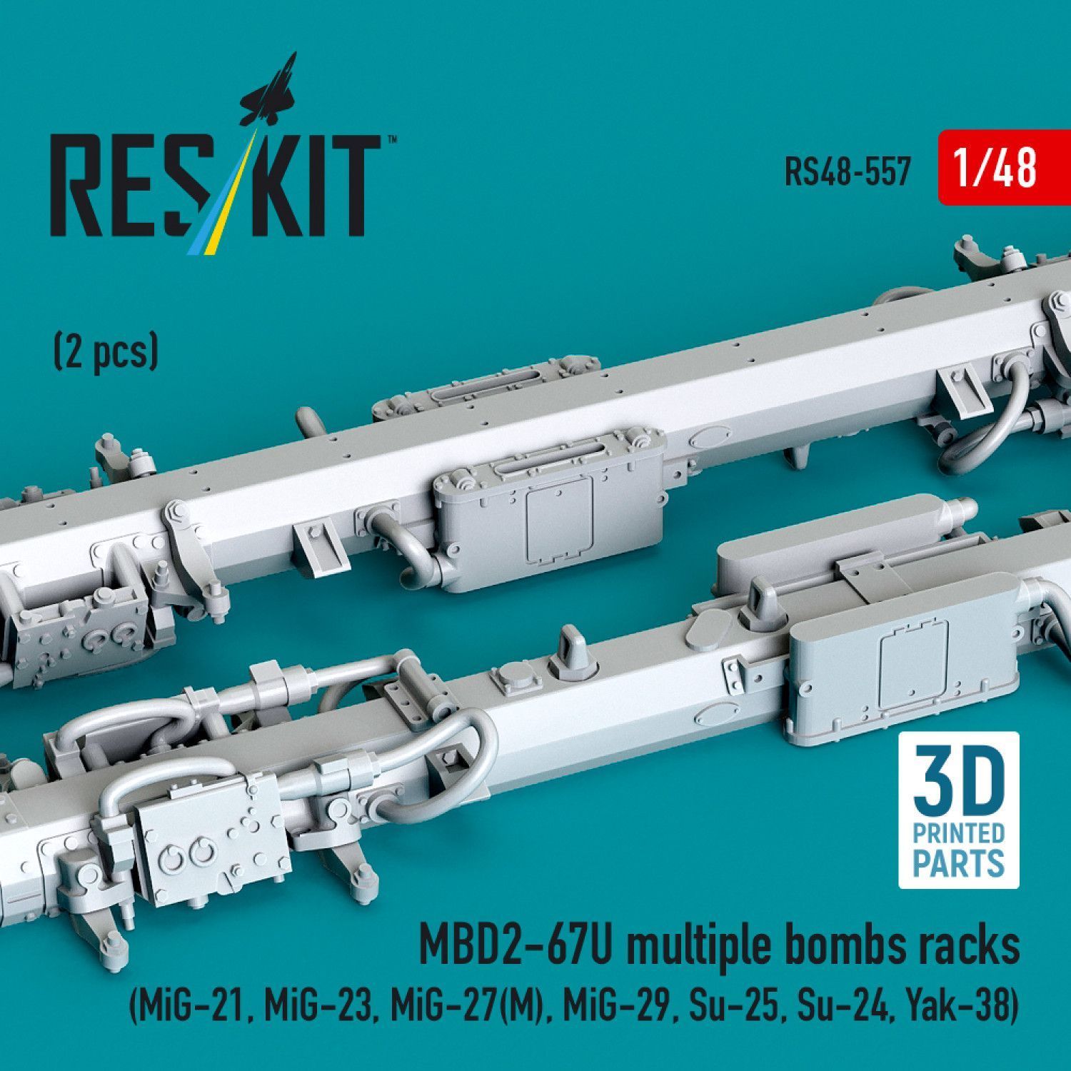 Scale model 1:48 multiple bomb racks MBD2-67U Reskit RS48-0557 ...