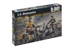 Збірна модель 1/35 мотоцикла U.S. Motorcycles D-Day Normandy 1944/2014 Italeri 0322