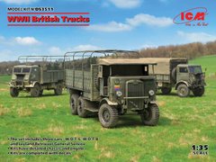 Сборные модели 1/35 Британские грузовые автомобили IIСВ (Model W.O.T. 6, Model W.O.T. 8, Leyland Retriever General Service) ICM DS3511