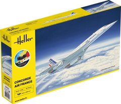 Сборная модель 1/125 самолет Конкорд Concorde Air France Стартовый набор Heller 56445