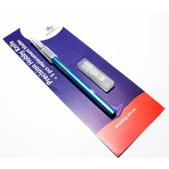 Нож для моделирования + 5 лезвий (синяя ручка) Amazing Art MF-18598