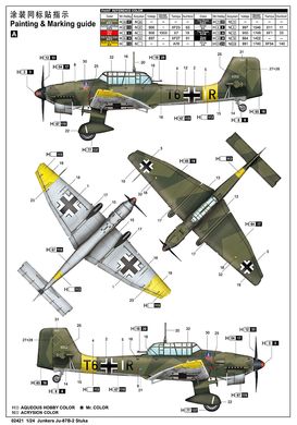Сборная модель 1/24 немецкий пикирующий бомбардировщик Ju-87B-2 Trumpeter 02421
