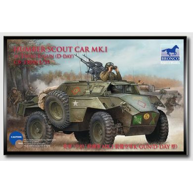 Prefab model 1/35 armored car Humber Scout Car Mk. I w/twin k-gun (D-day version) and Bronco CB3