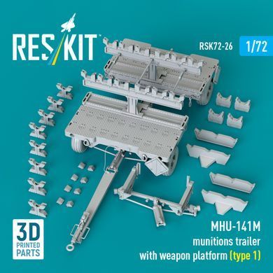 Масштабна модель 1:72 причіп для боєприпасів MHU-141M із платформою для зброї (тип 1) (набір моделі, надрукованої на 3D) Reskit RSK72-0026