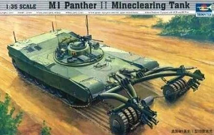 Prefab model 1/35 American anti-mine tank M1 Panther II Trumpeter 00346