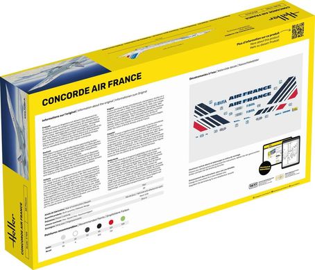 Сборная модель 1/125 самолет Конкорд Concorde Air France Стартовый набор Heller 56445