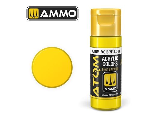 Acrylic paint ATOM Yellow Ammo Mig 20018