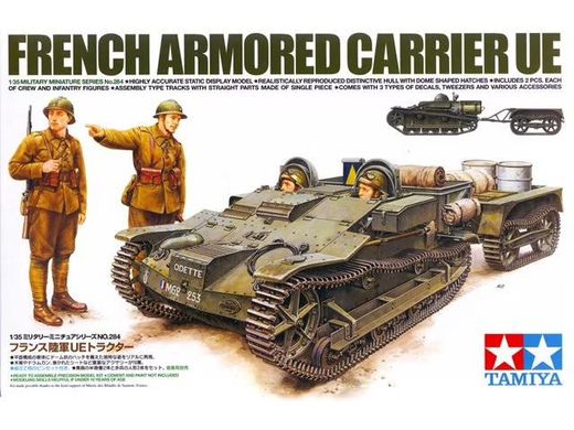 Збірна модель French Armored Carrier UE 2 with Renault UK trailer Tamiya 35284 1:35