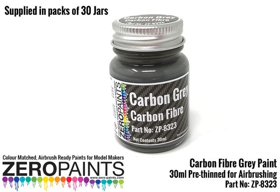 Zero Paints 30 мл краски Carbon Grey (Серое углеродное волокно) 1323/30