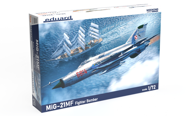 Сборная модель 1/72 самолет MiG-21MF Fighter Bomber Eduard 7458