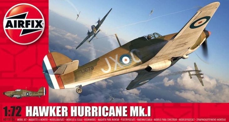 Assembled model 1/72 aircraft Hawker Hurricane Mk.I Airfix 01010A