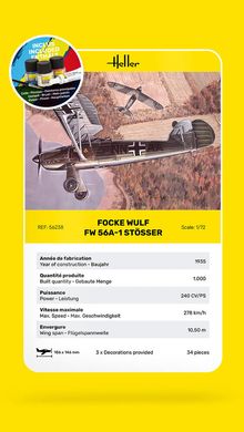 Збірна модель 1/72 літак Focke Wulf Fw 56A-1 Stösser Стартовий набір Heller 56238