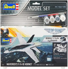 Стартовий набір для моделізму Літака Top Gun Maverick's F / A-18 Hornet Easy Click 1:72 Revell 64965