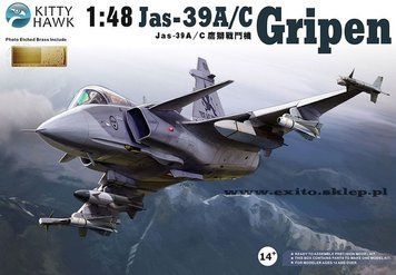 Сборная модель 1:48 самолет Saab JAS 39 A/C Gripen Kitty Hawk 80117