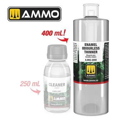 Розчинник для емалевих фарб (без запаху) Enamel Odourless Thinner 400ml Ammo Mig 2059