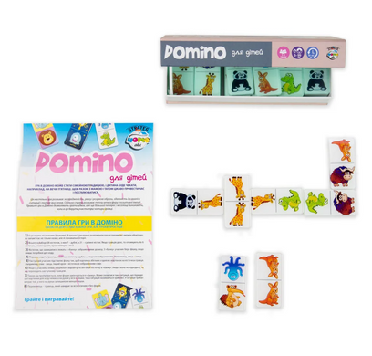 Board game Strateg Domino Limited edition animals on a white background in Ukrainian (30737)