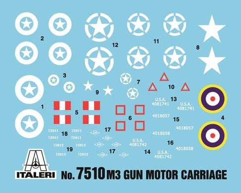 Моделі швидкої збірки 1:72 Бронемашина M3 75mm Half Track (1/72) - 2 шт Italeri 7510