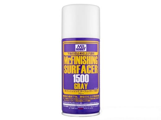 Сірий грунт-шпаклівка в аерозолі Mr. Finishing Surfacer 1500 Gray (170 ml) Mr.Hobby B-527