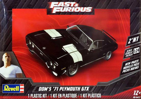 Prefab model 1/25 car 1971 Plymouth GTX "Fast & Furious" Revell 85-4477