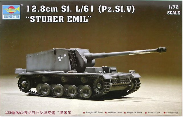 Збірна модель 1/72 САУ Sturer Emil 12,8 cm Sf. L/61 Trumpeter 07210