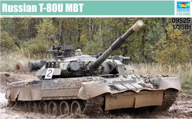 Assembled model 1/35 tank T-80U MBT Trumpeter 09525