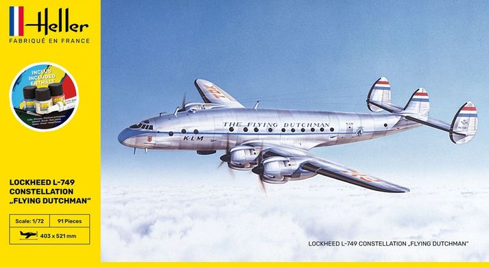 Збірна модель 1/72 літак Lockheed L-749 Constellation Flying Dutchman - Стартовий набір Heller 56393