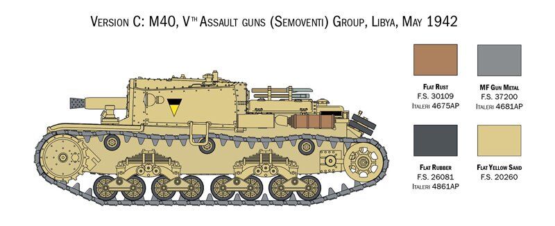 Збірна модель танка Italian Tanks/SEMOVENTI M13/40 - M14/41 - M40 - M41 1:56 Italeri 15768