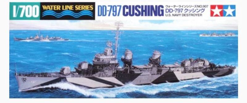 Сборная модель 1/700 U.S. Navy Destroyer DD-797 Cushing Серия Water Line Tamiya 31907