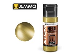 Acrylic paint ATOM METALLIC Gold Ammo Mig 20172