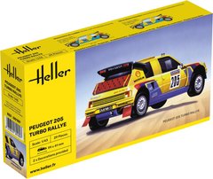 Сборная модель 1/43 французский раллийный автомобиль Peugeot 205 Turbo Rally Heller 80189