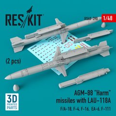 Масштабная модель ракеты AGM-88 "Harm" из ЛАУ-118А (2 шт.) (1/48) Reskit RS48-0390, Нет в наличии