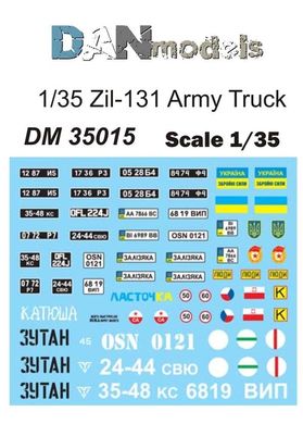 Decal 1/35 for ZIL-131 onboard, 13 options DAN Models 35015, In stock