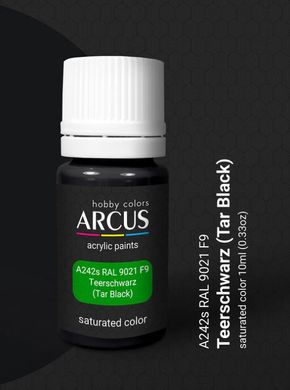 Acrylic paint RAL 9021 F9 Teerschwarz ARCUS A242