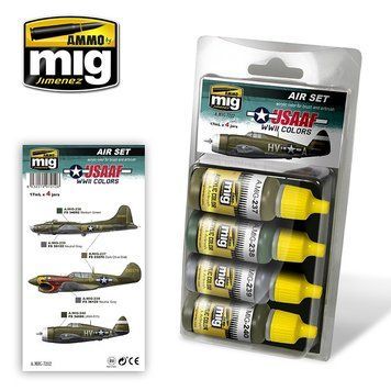 Набор акриловых красок Авиация США Второй мировой войны USAAF WWII Colors Set Ammo Mig 7212