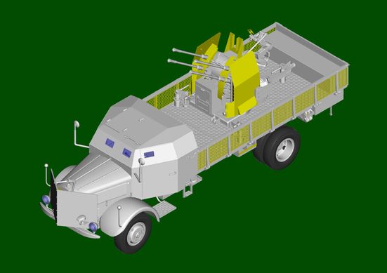 Assembled model 1/35 armored car L4500A equipped with 2cm anti-aircraft gun Flak38 Trumpeter 09596