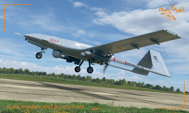 Assembled model 1/48 UAV Bayraktar TB.2 UAV unmanned aerial vehicle Clear Prop! CP4809
