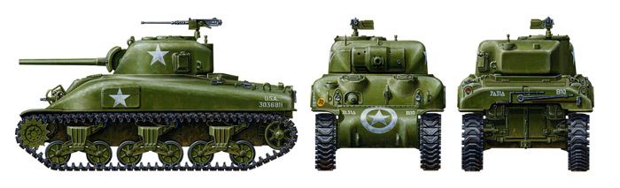 Збірна модель 1/48 танк U.S. Medium Tank M4A1 Sherman Tamiya 32523