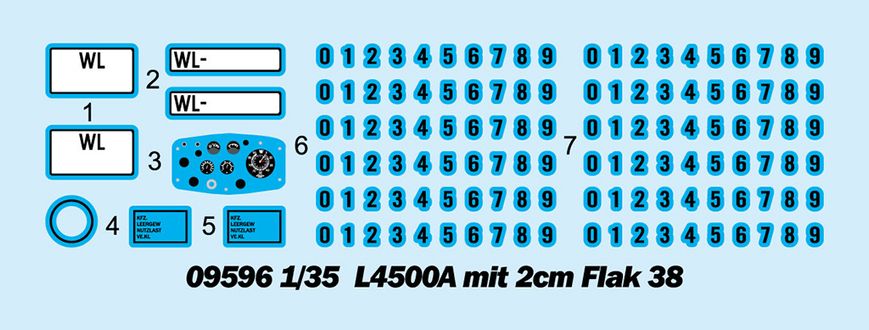 Сборная модель 1/35 бронеавтомобиля L4500A оснащенного 2см зенитной пушкой Flak38 Trumpeter 09596