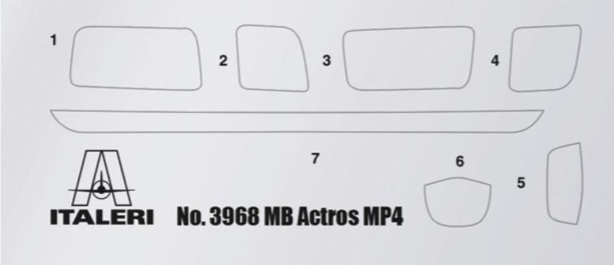 Сборная модель 1:24 грузовик MB Actros MP4 Big Space - Grand Prix Edition Italeri 3968